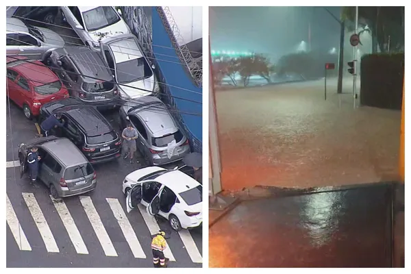 Temporal causa desabamentos e arrasta 29 carros na Zona Sul de SP