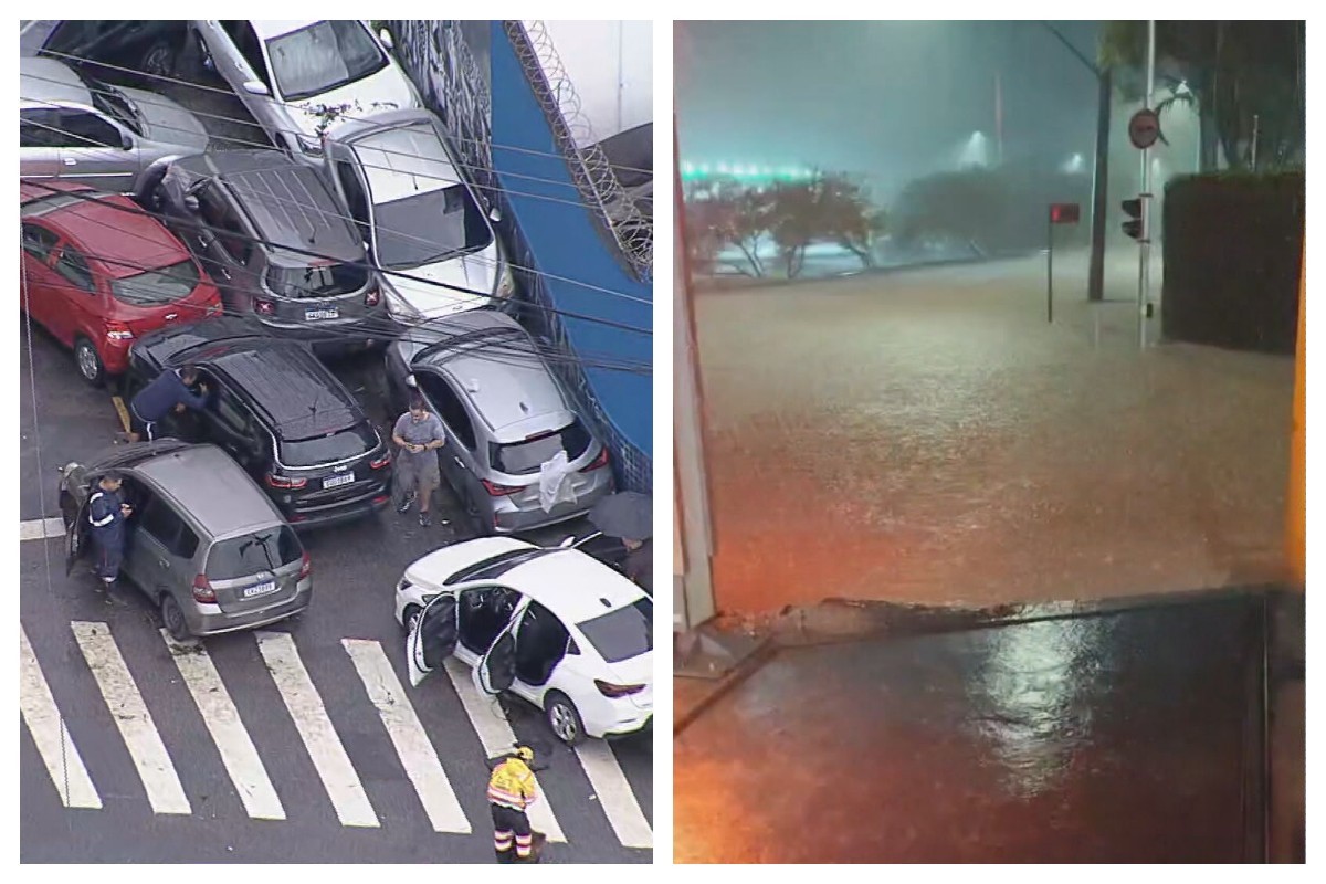Temporal causa desabamentos e arrasta 29 carros na Zona Sul de SP Temporal causa desabamentos e arrasta 29 carros na Zona Sul de SP
