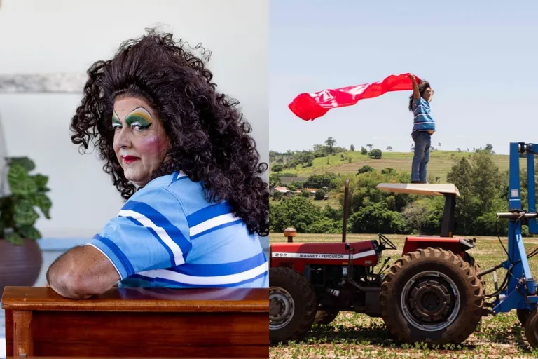 Pai agricultor vira drag queen em fotos do filho no PR