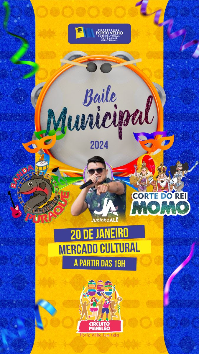 Baile Municipal no Mercado Cultural marcará abertura oficial do carnaval em Porto Velho