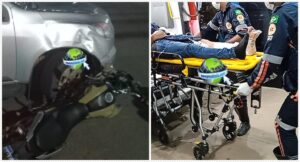 www.deixaeutefalar.com.br Grave acidente entre caminhonete e moto em cruzamento deixa casal lesionado no centro de Porto Velho
