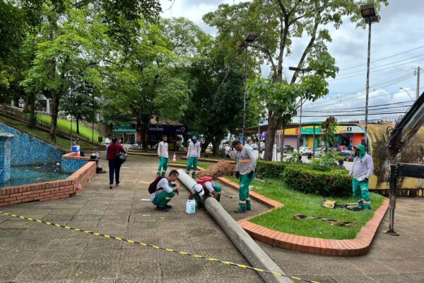 Praça Marechal Rondon recebe iluminação total em LED