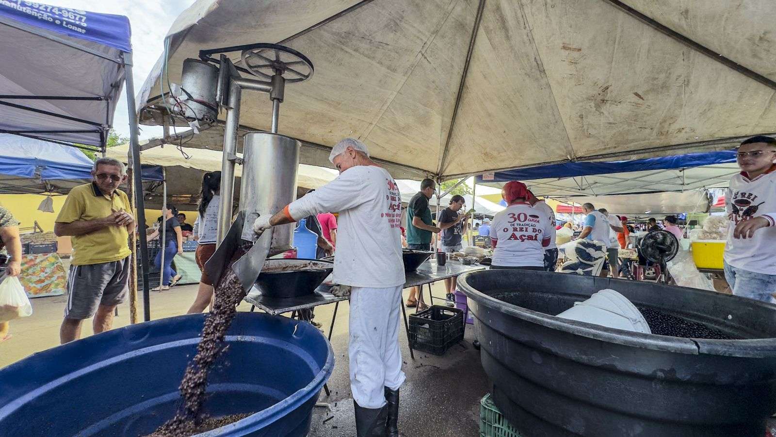 Venda de açaí garante sustento de feirante e de toda a família