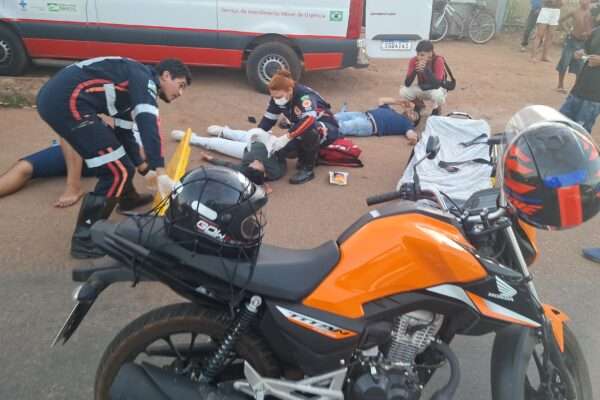 Grave acidente entre motos deixa três homens feridos na zona Leste de Porto Velho