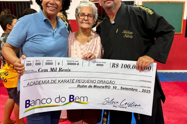 Academia de Karatê Pequeno Dragão, em Rolim de Moura, recebe R$ 100 mil da deputada Silvia Cristina
