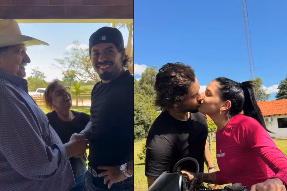 Ana Castela leva Zé Felipe para conhecer os avós em fazenda de Mato Grosso do Sul