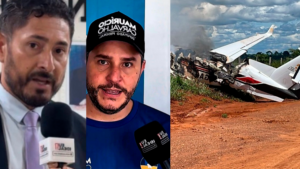 Avião com deputado federal e vereador faz pouso forçado e pega fogo em distrito de Porto Velho