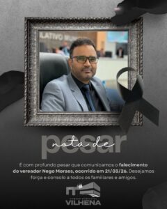 Luto oficial marca despedida de vereador e interrompe rotina legislativa em Vilhena