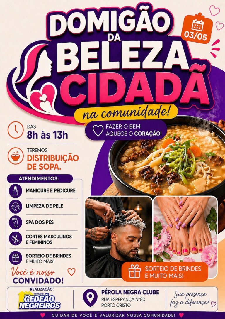 Gedeão Negreiros realiza ação social com serviços gratuitos no bairro Porto Cristo
