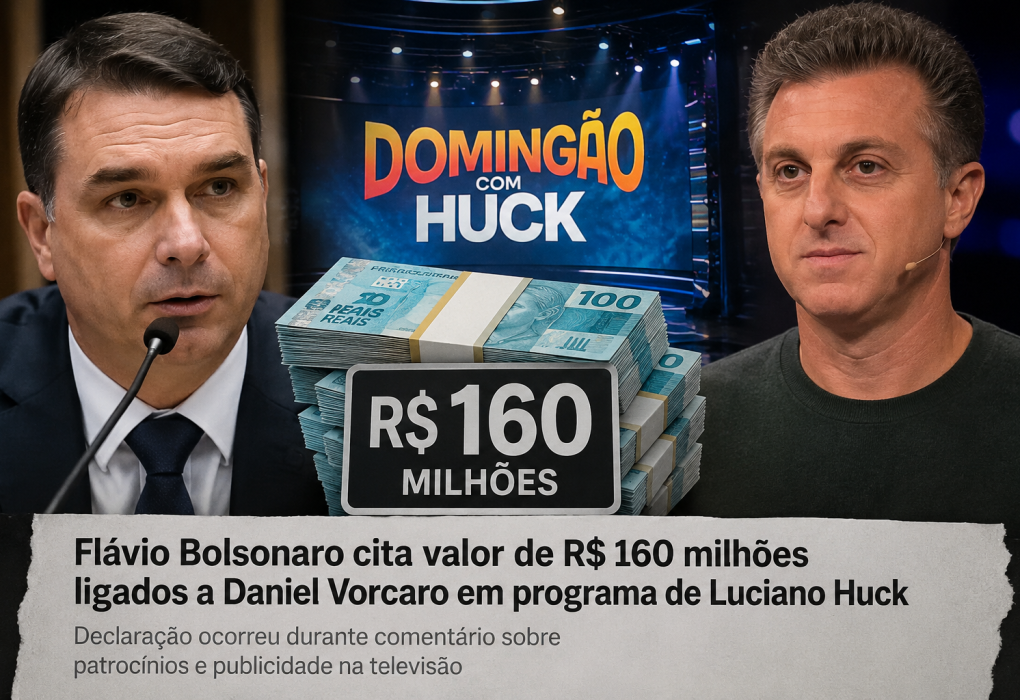 Vídeo: Flávio Bolsonaro cita R$ 160 milhões do Banco Master em programa de Luciano Huck