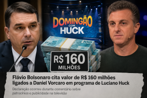 Vídeo: Flávio Bolsonaro cita R$ 160 milhões do Banco Master em programa de Luciano Huck