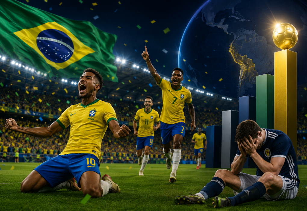 Brasil bate a Escócia e termina em primeiro no Grupo C