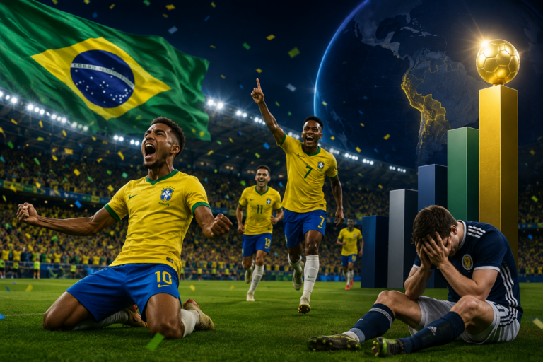 Brasil bate a Escócia e termina em primeiro no Grupo C