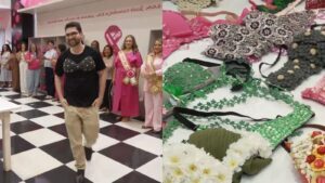 Desfile com sutiãs customizados marca Outubro Rosa em Teresina