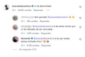 Ana Castela brinca com visual renovado de Leonardo nas redes