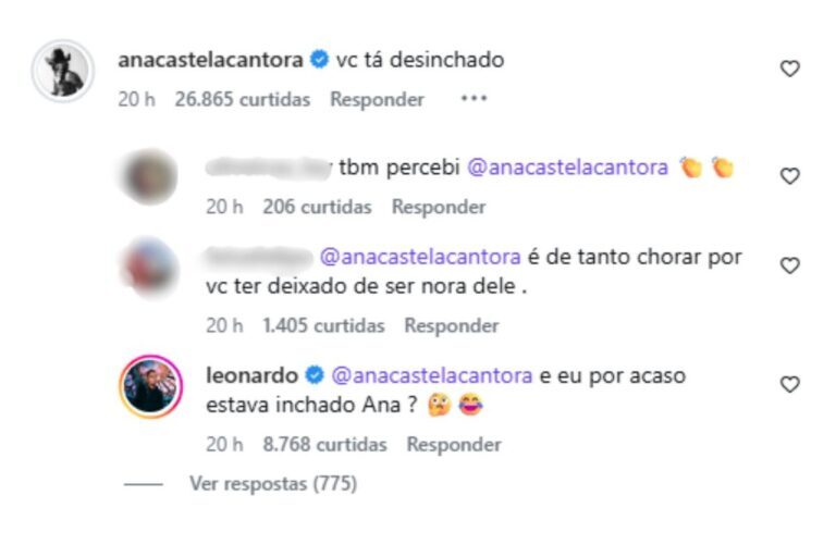 Ana Castela brinca com visual renovado de Leonardo nas redes